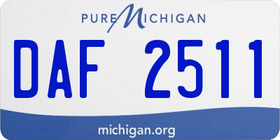 MI license plate DAF2511
