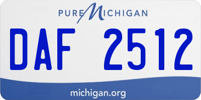 MI license plate DAF2512