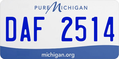 MI license plate DAF2514
