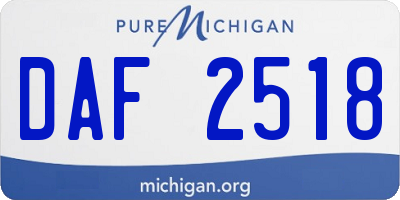 MI license plate DAF2518
