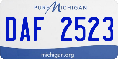 MI license plate DAF2523