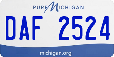 MI license plate DAF2524