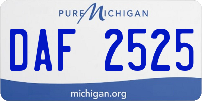 MI license plate DAF2525