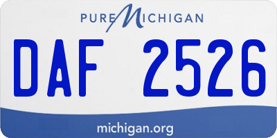MI license plate DAF2526