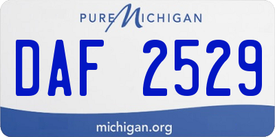 MI license plate DAF2529