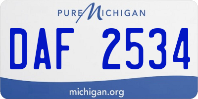 MI license plate DAF2534