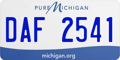 MI license plate DAF2541