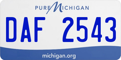 MI license plate DAF2543
