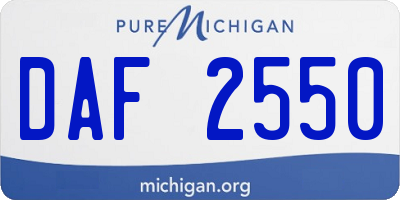 MI license plate DAF2550