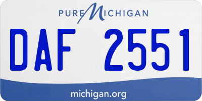 MI license plate DAF2551