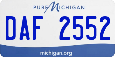 MI license plate DAF2552
