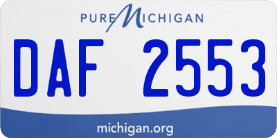 MI license plate DAF2553
