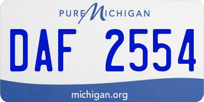 MI license plate DAF2554