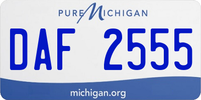 MI license plate DAF2555