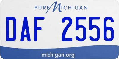 MI license plate DAF2556