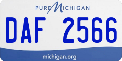MI license plate DAF2566