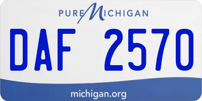 MI license plate DAF2570