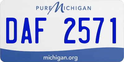 MI license plate DAF2571