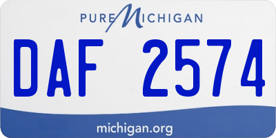 MI license plate DAF2574