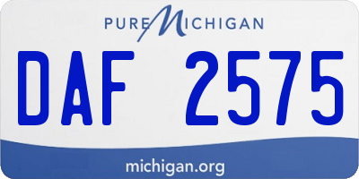 MI license plate DAF2575