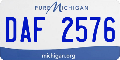 MI license plate DAF2576