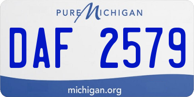 MI license plate DAF2579