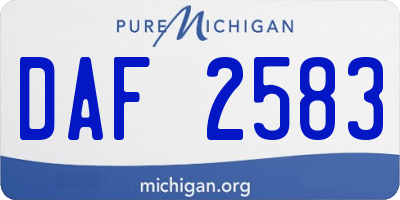 MI license plate DAF2583