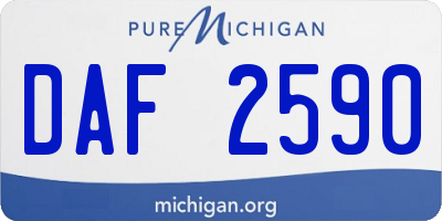 MI license plate DAF2590