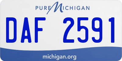 MI license plate DAF2591