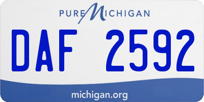 MI license plate DAF2592