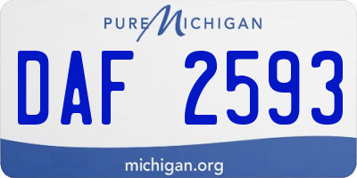 MI license plate DAF2593