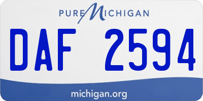 MI license plate DAF2594