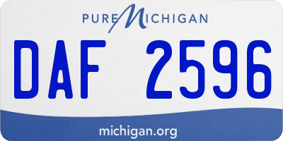 MI license plate DAF2596
