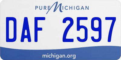 MI license plate DAF2597