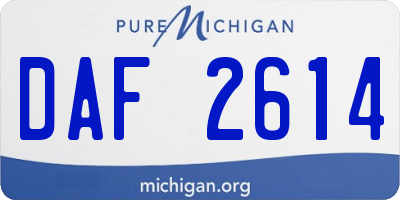 MI license plate DAF2614
