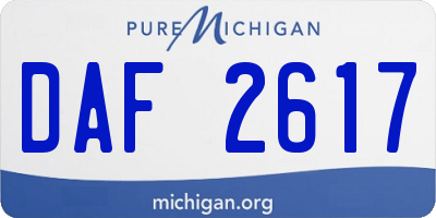 MI license plate DAF2617