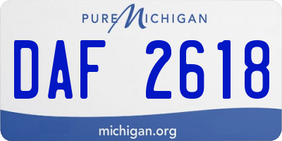 MI license plate DAF2618