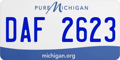 MI license plate DAF2623