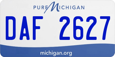 MI license plate DAF2627