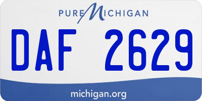 MI license plate DAF2629