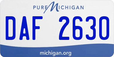 MI license plate DAF2630