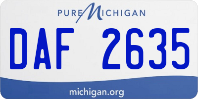 MI license plate DAF2635