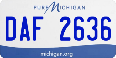 MI license plate DAF2636