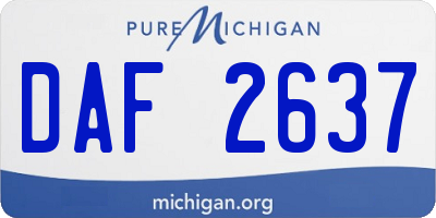 MI license plate DAF2637