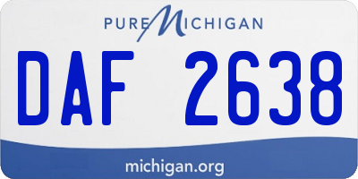 MI license plate DAF2638