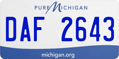 MI license plate DAF2643