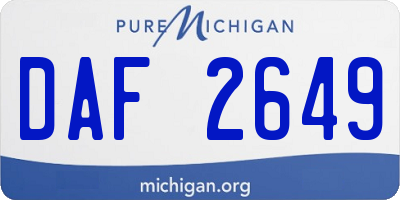 MI license plate DAF2649