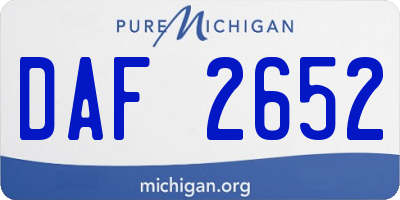 MI license plate DAF2652