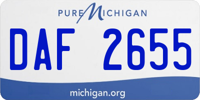 MI license plate DAF2655