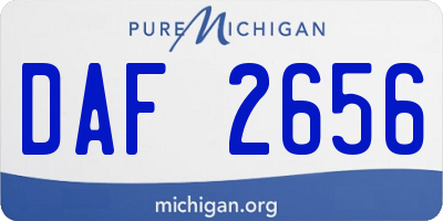 MI license plate DAF2656